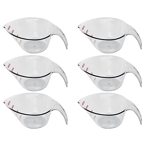 GRIRIW 6pcs Plastic Measuring Cup Baking Measuring Cup Stackable Measuring Cup Volumetric Container Experiment Cup Laboratory Measuring Cup Beaker Cup Laboratory Container Transparent
