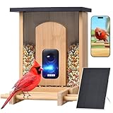 Camera Bird Feeder,Smart Bird Feeder with Camera,High-End Bamboo Birds Watching Cam,2K HD Came Solar Powered,AI Identify 16000+,Auto Capture Birds & Notify in Time, Ideal Gift for Backyard Birder