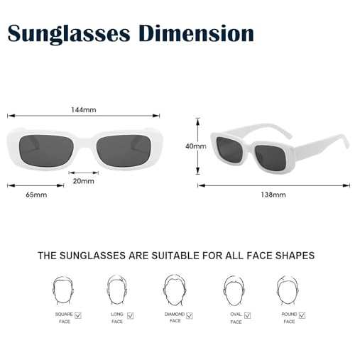 Rectangle Sunglasses for Women Men,Retro Fahion Narrow Square Sunglasses 90s Vintage Y2K Glasses UV 4004