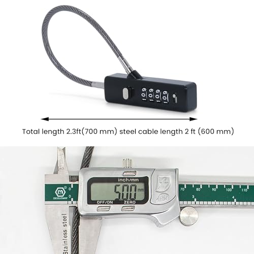 Image of DOCOSS 3 in 1 Multi-Purpose Steel Helmet Lock for Bike /Cycle With 3 Lengths Cables - Bag, Door, Luggage, Gate, and Bicycle Lock