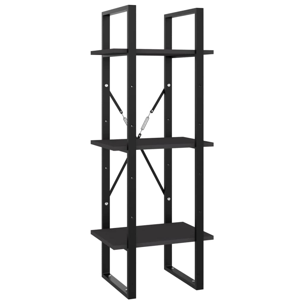 Estantería con 3 compartimentos, gris, 40 x 30 x 105 cm, material de madera, resistente estantería para libros, revistas, decoración, aspecto industrial, fácil limpieza