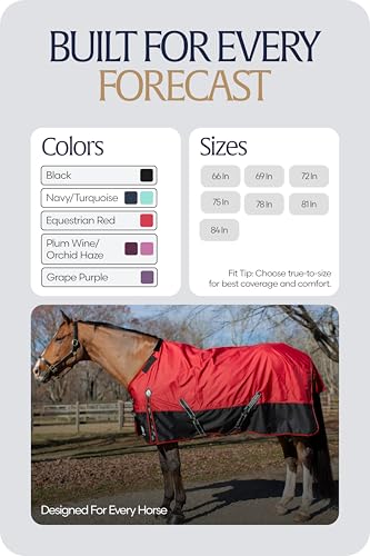 Image of Equinavia Norse Horse Blanket Waterproof, Dry, Lightweight Turnout Blanket | Breathable Turnout Horse Sheets for Real Horses for Wet Mild Weather Use, Durable, No Fill Rain Protection, Outdoor Coverage