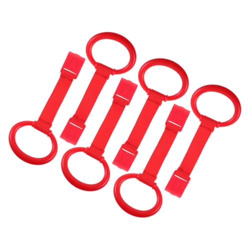 TOYANDONA 6 Piezas Anillos De Valla Para Mini Anillo Levantate Andadores Mangos De Bolígrafos Cama De Bebé Colgando Anillo De Cochecito De Bebé Accesorios De Cinta Rojo