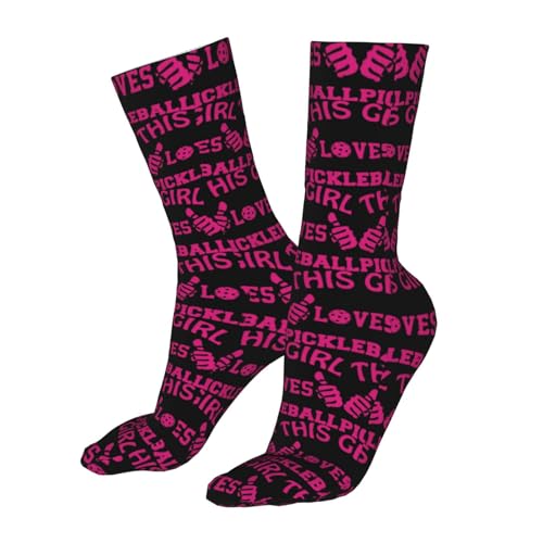 This Girl Loves Pickleball Running Socks Breathable Round Neck Socks Sports Socks3