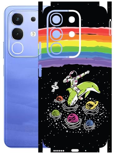 Image of AtOdds Mobile Skin Sticker Wrap | Compatible for VIVO IQOO Z10X (5G) | Scratchproof Matte Finish | Full Coverage for All Sides & Camera Protection (Space-Dive)