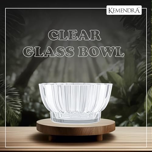 Image of Bamboo Pots |pots for Lucky Bamboo | Decorative Glas | Transperant Glass Bowl | Crystal Cut Glass Pot for Brazilian Wood Plant | (Plant not Included) (Medium, 1, Count)