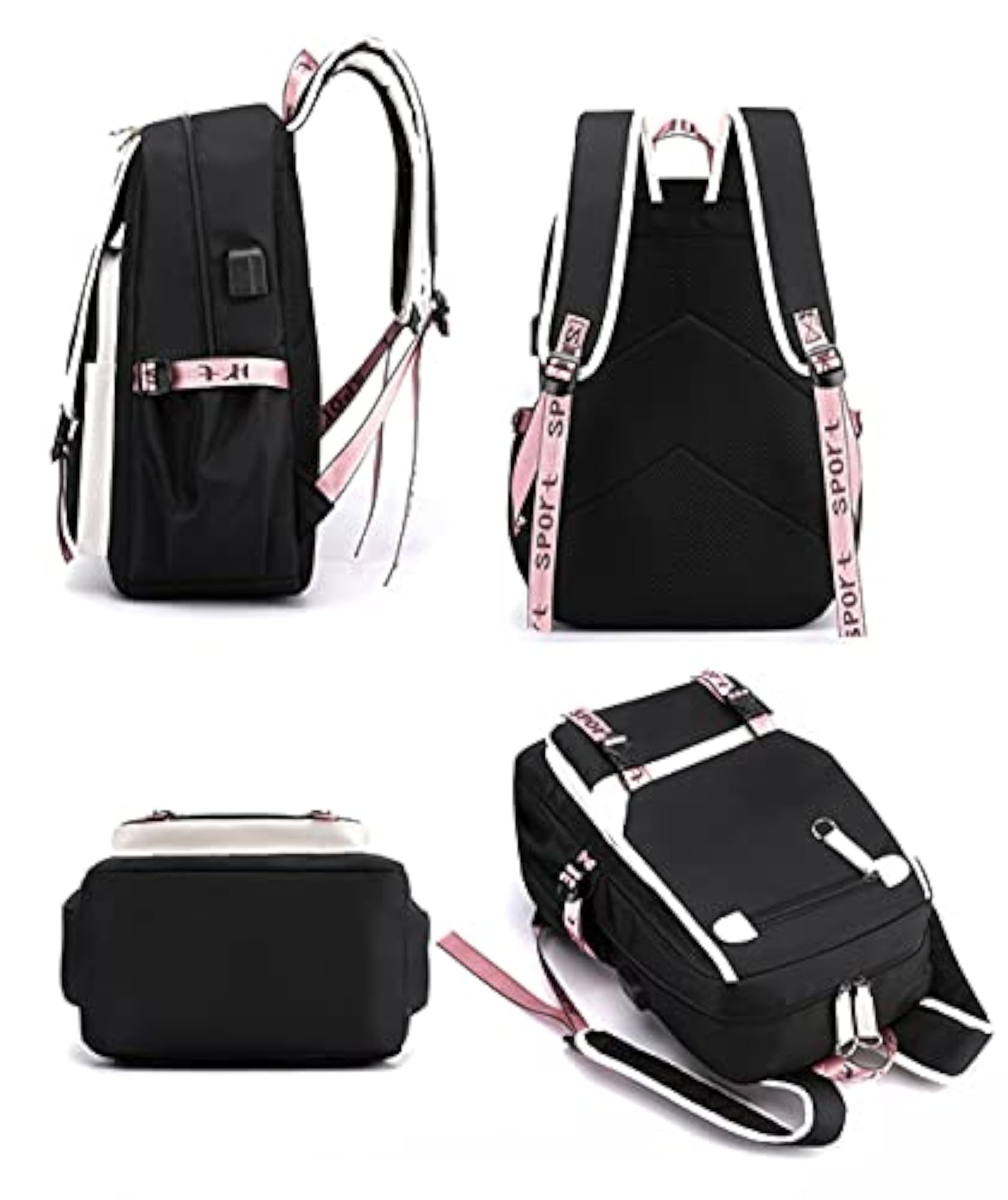 Teenage Girls' USB Charging Backpack for School