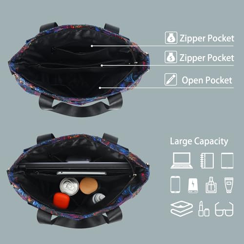 Bolso hombro nylon impermeable con múltiples bolsillos para mujer miniatura 5