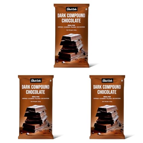 Image of The Select Aisle's Dark Chocolate Compound Slab - 500g [Rich Dark Chocolate Bar | Choco Slab for Baking, Frosting, Chocolate Making, Ice Creams, Desserts | Choco Slab for Cake Decoration] (Pack of 3)