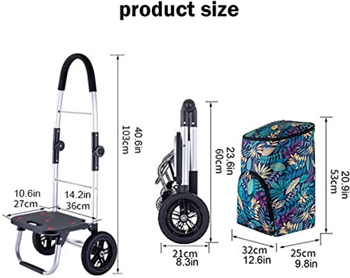 FEINKA einkaufstrolley Leichter Trolley, Faltbarer Einkaufswagen, Lebensmittel -Dienstprogrammwagen mit Rädern… – Bild 8