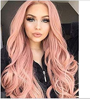 Long Curly Hair Wig,Hair Loose Wave,Cosplay Wig for women Pink 65cm