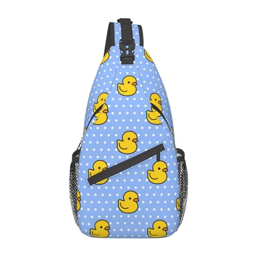 Cute Duck Print Sling Bag For Women and Men Cute Duck Casual Crossbody Sling Backpack Bags