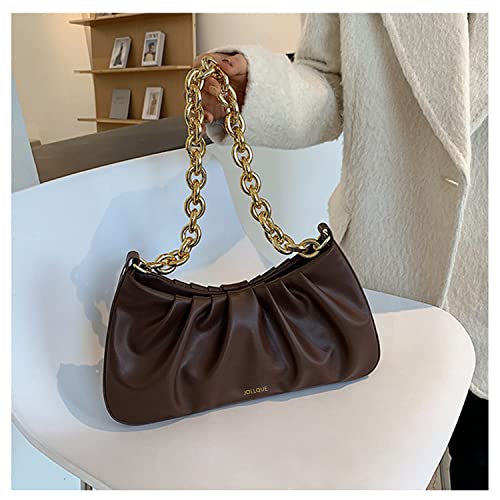 Image of JOLLQUE Shoulder Bag for Women,Small Leather Dumpling Bags Handbag Purse,Gold Chain Evening Clutch Purses