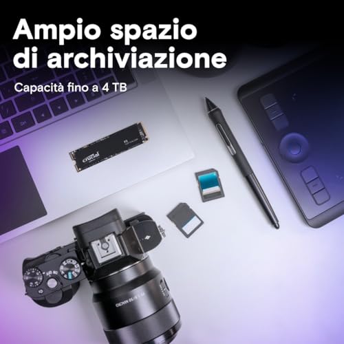 P3 4TB PCIe 3.0 3D NAND NVMe M.2 SSD, Fino a 3500MB/s - CT4000P3SSD801 Edizione Acronis - Hdd - Immagine 2
