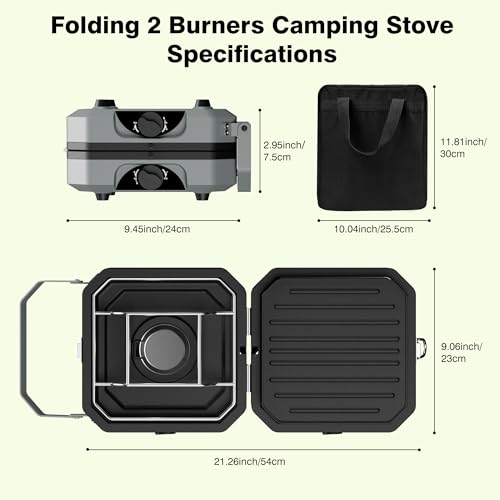 2 Burner Camping Stove, Portable Propane Stove - image 8