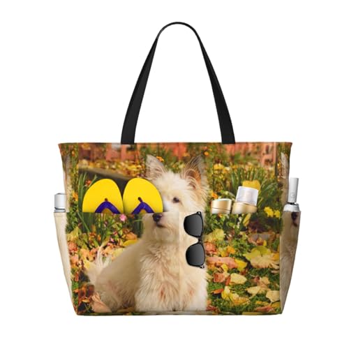 Sac de plage Westie Automne idéal pour les sorties de saison