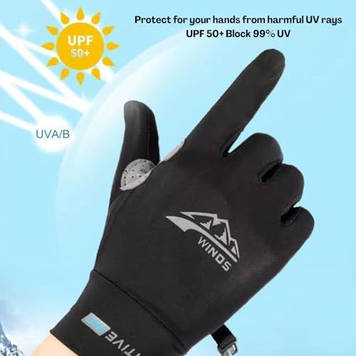 Image of Men's Sun Protection Gloves Men, Anti-Slip Summer Gloves with Touchscreen Fingers | UPF 50+ | Full Finger | Motorcycle & Bike | Lightweight | Summer Riding