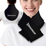 Flexible Neck Ice Pack Wrap, Adjustable Gel Cervical Ice Pack for Neck Pain Relief, Hot Cold Therapy, Reusable Swelling Reduction, Hands-Free Cervical Collar Support