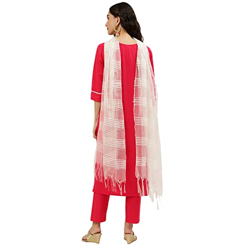 Image of NAINVISH Crepe Kurti Pant & Dupatta | Kurta Set for Women | Women Kurta Pant Dupatta Set | Kurta Pant with Dupatta Set | Printed Kurta Pant Dupatta Set
