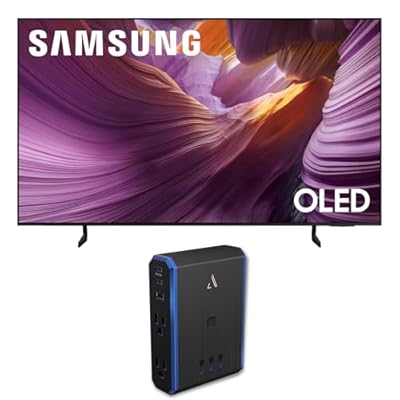Samsung 55-Inch Class OLED 4K S85F Series, Vision AI Smart TV Object Tracking Sound Lite w/Dolby Atmos, NQ4 AI Gen2 Processor, Contour Design Bundle with an Austere 5S-PS4-US1 4-Outlet Power (2025)