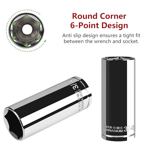 Image of 3 /8 inch Drive Deep Socket,3 /4 Inch SAE Socket 6-Point,CRV