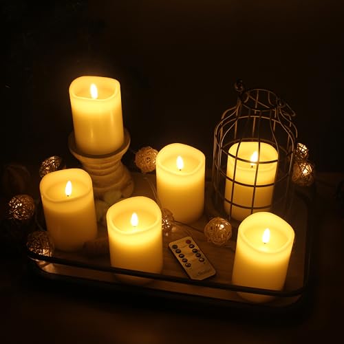 Stonebriar 6 Count Real Ivory Wax 3x4 Flameless LED Pillar Candles with Remote and Timer by Stonebriar - Image 3