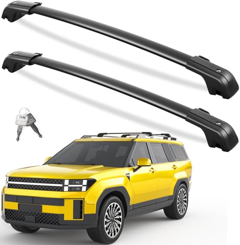 FengYu 260lb Roof Rack Cross Bars Compatible with 2024 2025 2026 Hyundai Santa Fe & Santa Fe Hybrid (Not for SE), Heavy Duty Lockable Aluminum Roof Rails Crossbars Cargo Bars Rooftop Black Luggage.