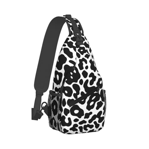 Bolso bandolera estampado leopardo blanco y negro miniatura 2