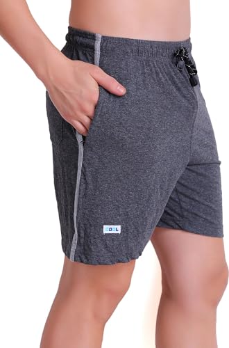 Image of T.T. Cotton Blend Shorts for Men | Regular Fit | Elasticated & Zipper | 2 Sided Pockets & 1 Back Pocket | Solid | Above Knee Length Bermuda Short | Ideal for Casual Outings