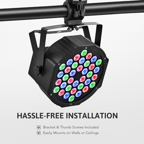 CO-Z Stage Lights 36 RGB LED Par Lights with Sound Activated Remote Control - Image 8