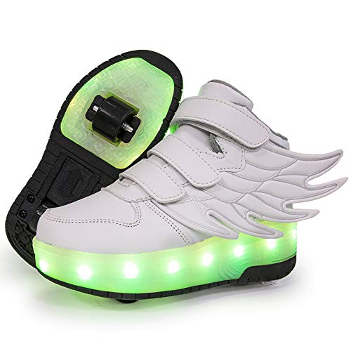 Light Up Shoes LED Roller Skate Shoes Wheels Boys Girls Sneakers Become Slip On Kids Sneakers for Children Gift