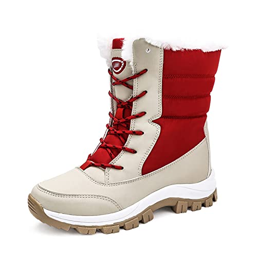 ANJOUFEMME Damen Winterstiefel Wasserdicht - Wanderstiefel Für Schnee & Outdoor