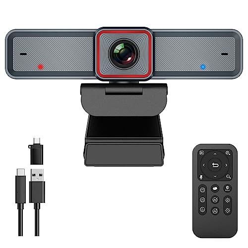 Spedal 4K AI-Tracking Webcam, HDR, Dual Noise-Cancelling Mics, USB 3.0 Wide Angle Computer Camera for Laptops, Meetings, Conferences & Live Streaming