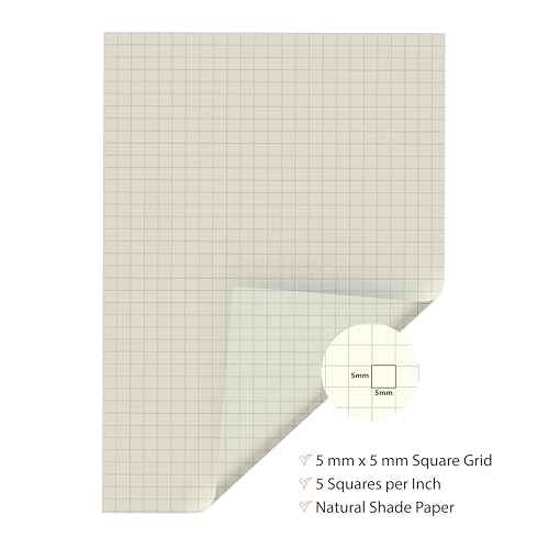 Image of PaperO A5 Square Loose Leaf Grid Paper | 100 GSM | 100 Sheets | (21 x 14.5 cm) | Ideal for Artists & Designers (A5-100 Sheets)