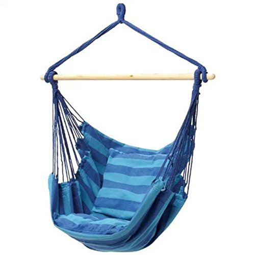 Airblasters Blue Hanging Rope Chair Porch Swing Seat Patio Camping Max. 265 lbs