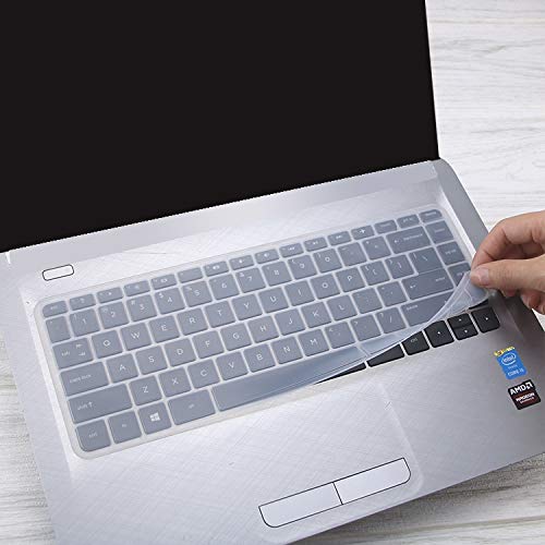 Silicone Keyboard Protector Cover Skin for For HP 14 Inch Stream Laptop HP Stream Laptop PC 14 HP Pavilion 14-ab 14-ac 14-ad 14-al & HP 14-an series (Please compare keyboard layout and model)(Clear)