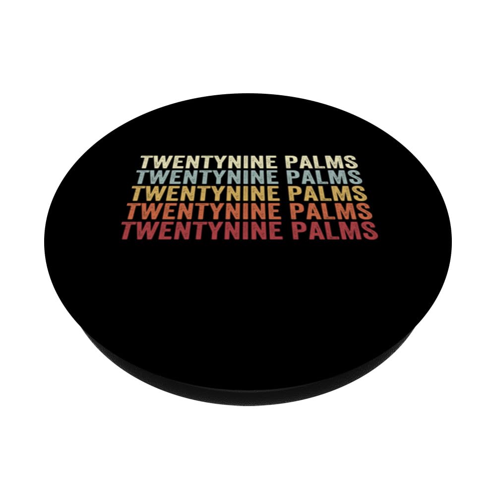 Twentynine Palms California Twentynine Palms CA Retro PopSockets Swappable PopGrip, Black - Image 2