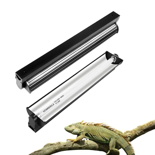 Homnebila T5 10.0 UVB Reptile Light Fixture T5 UVA UVB Light Tube Lamp Blub 24W 22 for Bearded Dragon Tortoise Desert Lizards Leopard Gecko Reptile & Amphibian Lamp