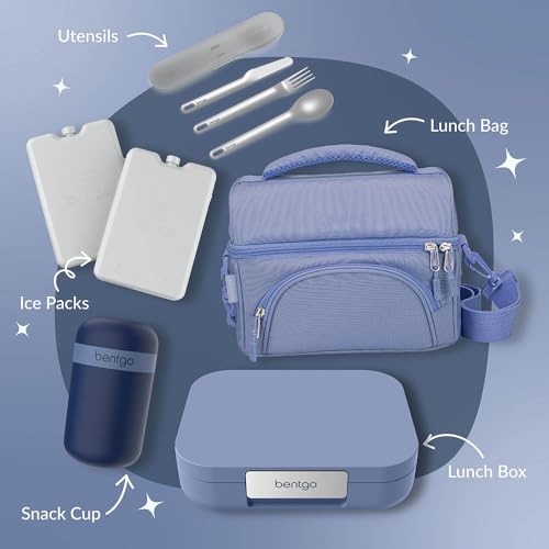 Image of Bentgo Modern - Leak-Resistant Bento Lunch Box For Adults, Teens, & Larger Appetites; Reusable BPA-Free Meal Prep Container with 3 or 4 Compartments, Dishwasher /Microwave Safe; 5 Cups (Dusk Blue)