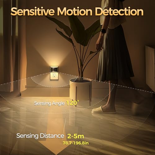 Image of DORESshop LED Night Light[4 Pack], Night Lights Plug into Wall, 3 Mode Plug in Night Light with Motion Sensor, Dusk to Dawn Sensor, Nightlights for Adults, Bedroom, Bathroom, Hallway