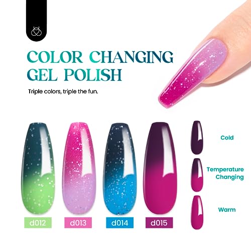 Image of Beetles Cat Eye Gel Polish Set - 24Pcs 20 Colors Glitter Dark Color Changing Gel Nail Polish Kit with Base Gel Glossy Matte Top Coat Soak off UV DIY Nail Art Salon Ombre Black Nails Gift
