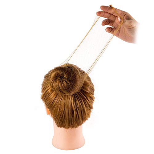50PCS Hair Nets Invisible Elastic Edge Mesh Bun Hair Nets for Ballet Dance 20" Brown - Thumbnail 4