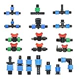16 Millimetri di Irrigazione Nastro Gocciolante Rubinetto Valvola Gomito Tee End Spina Filo Blocco Connettore Giardino Tubo di Irrigazione Tubo Giunti 1 Pz (Color : R)
