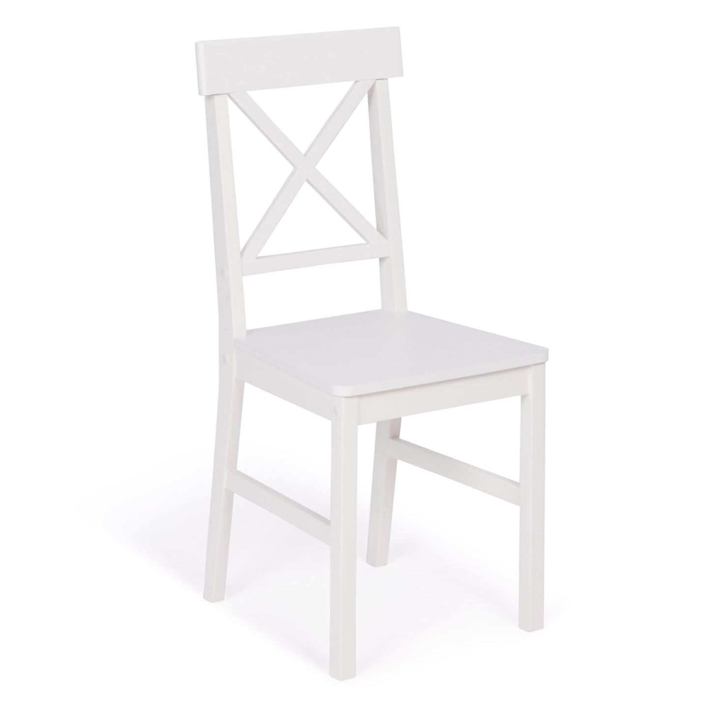 IDMarket Suzanne - Juego de 4 sillas de cocina con cruces de madera blanca