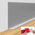 Pluden Flexible Baseboard Molding Trim, 5 Inch(W) x 60 Feet(L) Self-Adhesive Vinyl Wall Base Cove Base, Peel and Stick Rubber Wall Base with a Crease Moulding Trim