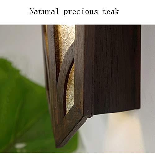 Aplique de pared de madera retro para iluminar pasillos oscuros con calidez 4