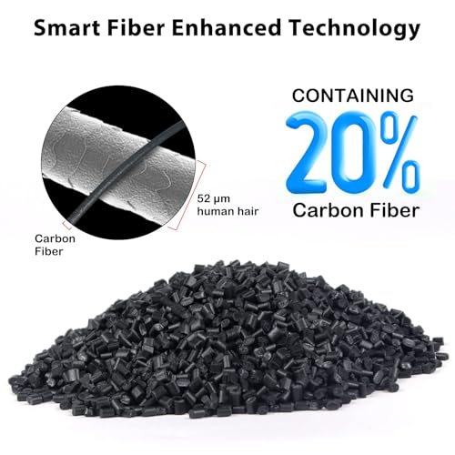 Image of Carbon Fiber PA12 3D Printer Filament 1.75mm Black, High Rigidity Heat-Resistant 3D Printer Filament,Abrasion Resistance for Functional Parts Carbon Fiber Fit Most 3D FDM Printers