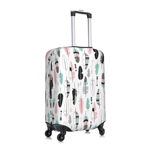 Feather Print Luggage Suitcase Cover Protector Luggage Washable Covers With Concealed Zipper3