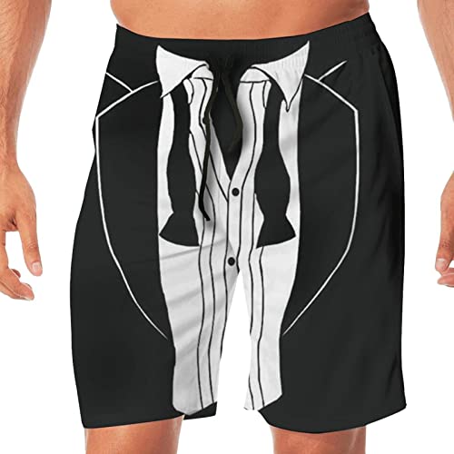 Casual Men Beach Shorts Tuxedo Swim Trunks Quick Dry Half Pants