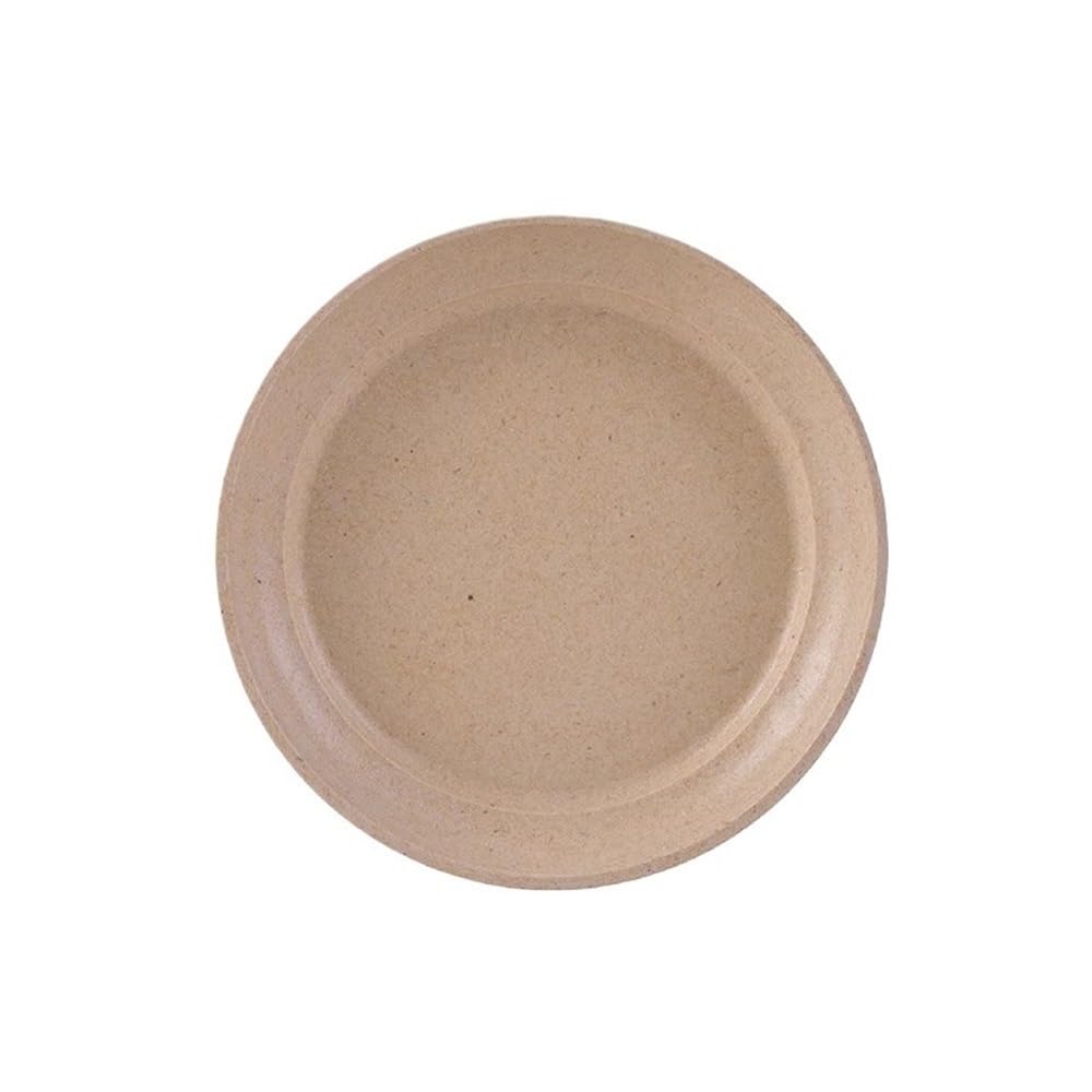 Sottovaso rotondo in fibra vegetale per portici, per soggiorno, balcone, patio, interni (cachi, piccolo)